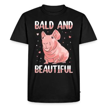 Cochon d’Inde sans poils Cochon maigre - T-shirt Premium bio Homme - noir - Devant - Nico (187cm)
