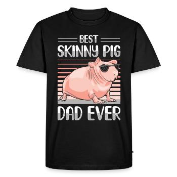 Cochon d’Inde sans poils Cochon maigre - T-shirt Premium bio Homme - noir - Devant - Nico (187cm)