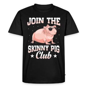 hairless guinea pig, skinny pig, - Men's Premium Organic T-Shirt - black - Front - Nico (187cm)
