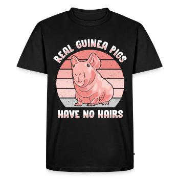 Hairless guinea pig Skinny piggy - Men's Premium Organic T-Shirt - black - Front - Nico (187cm)