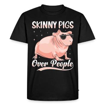Hairless guinea pig Skinny piggy - Men's Premium Organic T-Shirt - black - Front - Nico (187cm)