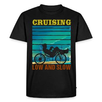 Vélo Biker Vélo Couché Cycliste Pédale - T-shirt Premium bio Homme - noir - Devant - Nico (187cm)