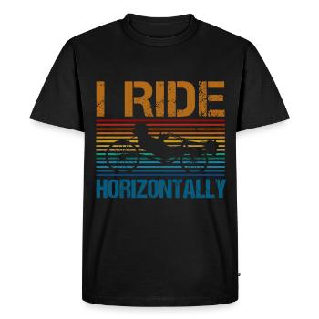 Vélo Biker Vélo Couché Cycliste Pédale - T-shirt Premium bio Homme - noir - Devant - Nico (187cm)