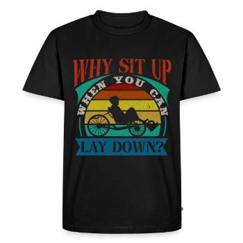 Bicycle Biker Cycling Recumbent Cyclist Pedal - Men's Premium Organic T-Shirt - black - Front - Nico (187cm)
