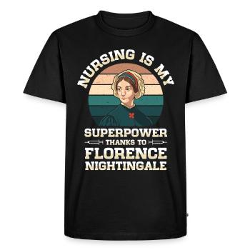 Nurse Florence Nightingale Medical - Men's Premium Organic T-Shirt - black - Front - Nico (187cm)