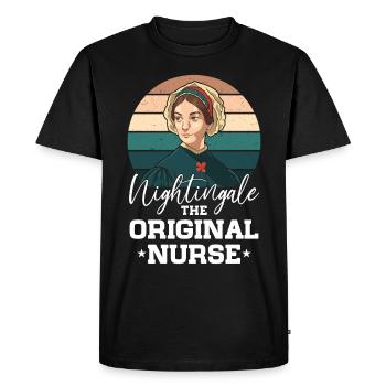 Nurse Florence Nightingale Medical - Men's Premium Organic T-Shirt - black - Front - Nico (187cm)