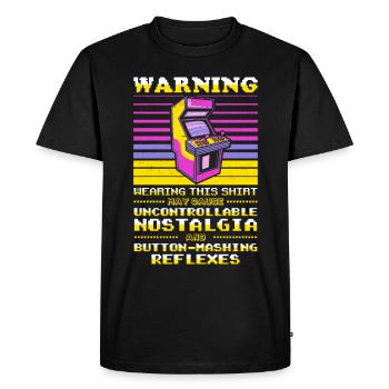 Video Players Retro Gamer Gaming Classic 80s - Men's Premium Organic T-Shirt - black - Front - Nico (187cm)
