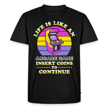Joueur de jeu vidéo Retro Gamer Gaming Classic - T-shirt Premium bio Homme - noir - Devant - Nico (187cm)