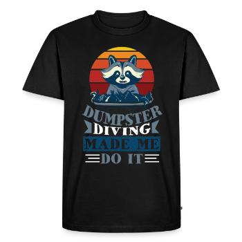 raton laveur amant des ordures collecte des ordures Conteneur à ordures - T-shirt Premium bio Homme - noir - Devant - Nico (187cm)