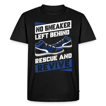 collectionneur de chaussures, cordonnier, accro aux baskets, - T-shirt Premium bio Homme - noir - Devant - Nico (187cm)