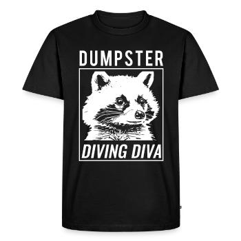 Amateur de raton laveur collecte des ordures - T-shirt Premium bio Homme - noir - Devant - Nico (187cm)