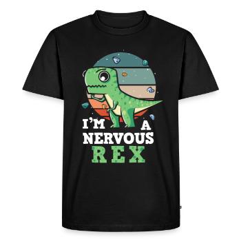 Anxiety Design I'm a nervous Rex - Men's Premium Organic T-Shirt - black - Front - Nico (187cm)