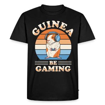 Guinea Pig Video Game Player Console Gamer - Men's Premium Organic T-Shirt - black - Front - Nico (187cm)