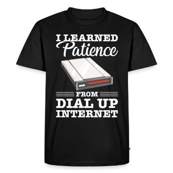 90s Nostalgia Retro 90s Dial Up - Men's Premium Organic T-Shirt - black - Front - Nico (187cm)