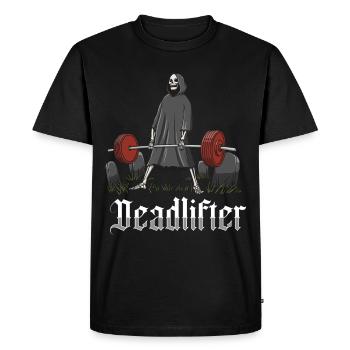 Deadlifter Skeleton Bodybuilding Fitness Workout - Men's Premium Organic T-Shirt - black - Front - Nico (187cm)