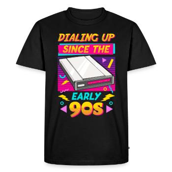 90er Jahre Nostalgie Retro 90er Jahre Dial Up - Männer Premium Bio T-Shirt - Schwarz - Vorne - Nico (187cm)