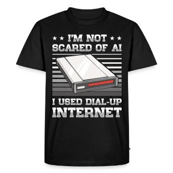 90s Nostalgia Retro 90s Dial Up - Men's Premium Organic T-Shirt - black - Front - Nico (187cm)