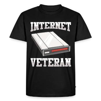 90s Nostalgia Retro 90s Dial Up - Men's Premium Organic T-Shirt - black - Front - Nico (187cm)