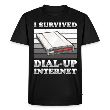 90er Jahre Nostalgie Retro 90er Jahre Dial Up - Männer Premium Bio T-Shirt - Schwarz - Vorne - Nico (187cm)