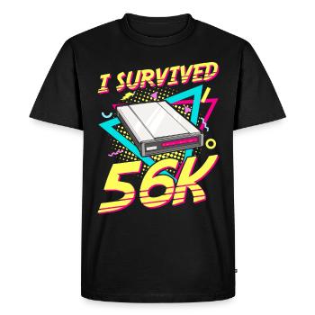 90s Nostalgie Rétro 90s Internet commuté vintage - T-shirt Premium bio Homme - noir - Devant - Nico (187cm)
