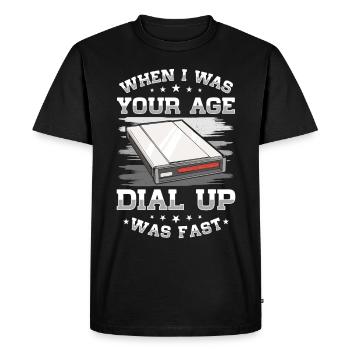 des années 90 Nostalgie Rétro Années 90 Accès commuté Internet Vintage - T-shirt Premium bio Homme - noir - Devant - Nico (187cm)