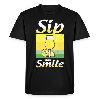 Limoncello italien Lover Liqueur de citron - T-shirt Premium bio Homme - noir - Devant - Nico (187cm)