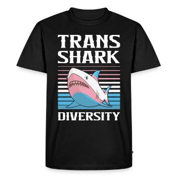 Shark Lover Transgender Pride Flag Trans - T-shirt Premium bio Homme - noir - Devant - Nico (187cm)
