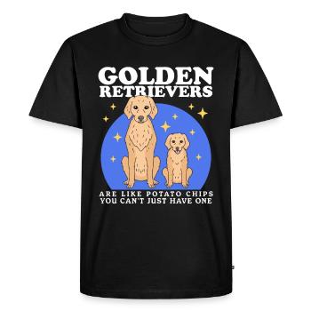 Golden Retriever Dog Dog Owner Gift - Men's Premium Organic T-Shirt - black - Front - Nico (187cm)