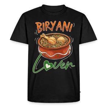 Indian Food Foodies, Biryani, Lovers, - Men's Premium Organic T-Shirt - black - Front - Nico (187cm)