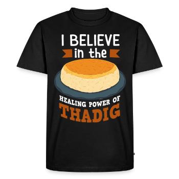 Cadeaux pour les gourmets de Thadig - T-shirt Premium bio Homme - noir - Devant - Nico (187cm)