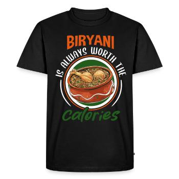 Indian food foodies, biryani, lovers, - Men's Premium Organic T-Shirt - black - Front - Nico (187cm)
