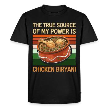 Indian Food Foodies, Biryani, Lovers, - Men's Premium Organic T-Shirt - black - Front - Nico (187cm)