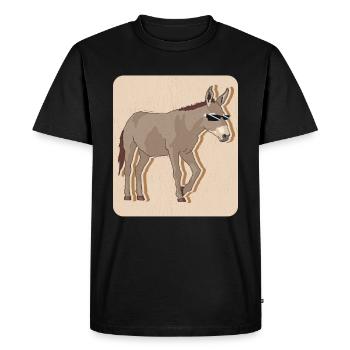 Âne propriétaire âne âne amoureux cadeau d’âne - T-shirt Premium bio Homme - noir - Devant - Nico (187cm)