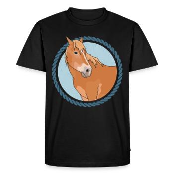 Haflinger Cheval Haffi Cadeau du propriétaire de chevaux - T-shirt Premium bio Homme - noir - Devant - Nico (187cm)