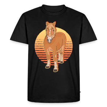 Chevaux Haflinger | Cadeau du propriétaire de chevaux Haffi - T-shirt Premium bio Homme - noir - Devant - Nico (187cm)