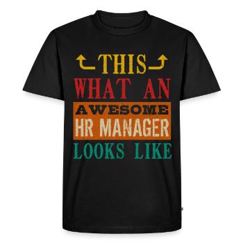 Ressources Humaines Responsable RH Profession - T-shirt Premium bio Homme - noir - Devant - Nico (187cm)