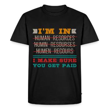 Profession: hr-manager im Personalwesen - T-shirt Premium bio Homme - noir - Devant - Nico (187cm)
