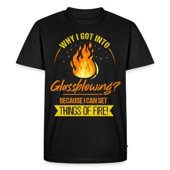Glassblowing Glassforming Glassmaker Pride - Men's Premium Organic T-Shirt - black - Front - Nico (187cm)