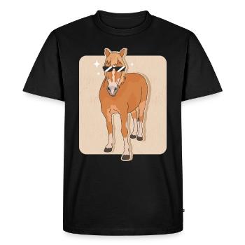 Haflinger Cheval Haffi Cadeau du propriétaire de chevaux - T-shirt Premium bio Homme - noir - Devant - Nico (187cm)