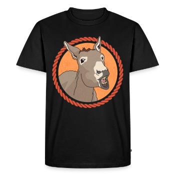 Propriétaire d’âne âne, Amoureux de l’âne, Cadeau d’âne - T-shirt Premium bio Homme - noir - Devant - Nico (187cm)