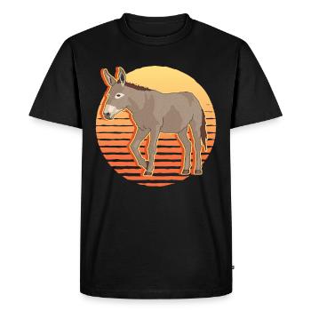 Donkey Donkey Donkey Owner Donkey Lover Gift - Men's Premium Organic T-Shirt - black - Front - Nico (187cm)