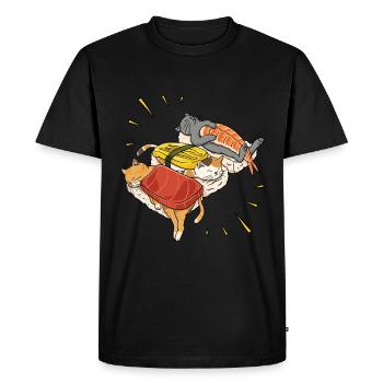 Japanese food I love sushi lover nigiri - Men's Premium Organic T-Shirt - black - Front - Nico (187cm)