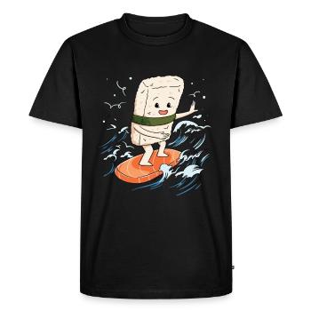 Cuisine japonaise J’adore les sushis amoureux nigiri - T-shirt Premium bio Homme - noir - Devant - Nico (187cm)
