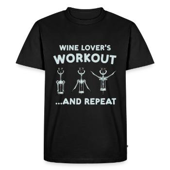 Red Wine Lover Wine Drinker Wine Tester Wine - T-shirt Premium bio Homme - noir - Devant - Nico (187cm)