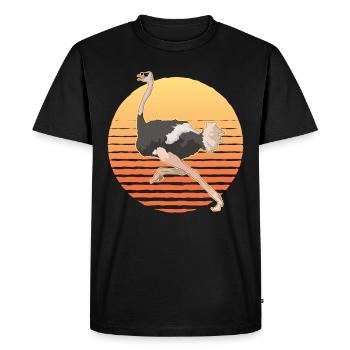 Oiseau d’autruche Autruche Amant Autruche Cadeau - T-shirt Premium bio Homme - noir - Devant - Nico (187cm)