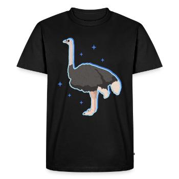 Oiseau autruche | Cadeau d’autruche amoureux des autruches - T-shirt Premium bio Homme - noir - Devant - Nico (187cm)