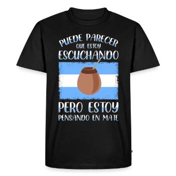 Argentina flag Argentine yerba mate tea - Men's Premium Organic T-Shirt - black - Front - Nico (187cm)