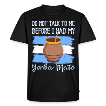 Argentina flag Argentine yerba mate tea - Men's Premium Organic T-Shirt - black - Front - Nico (187cm)