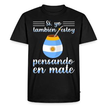 Argentina flag Argentine yerba mate tea - Men's Premium Organic T-Shirt - black - Front - Nico (187cm)