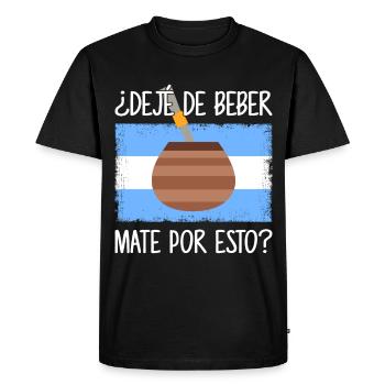 Drapeau de l’Argentine Thé yerba maté argentin - T-shirt Premium bio Homme - noir - Devant - Nico (187cm)